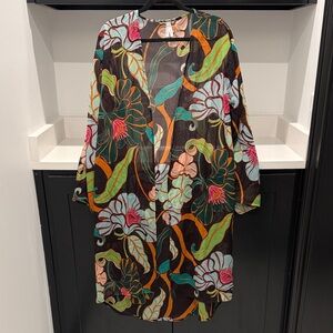 Live 4 Truth Floral Kimono with Orange and Green Accents